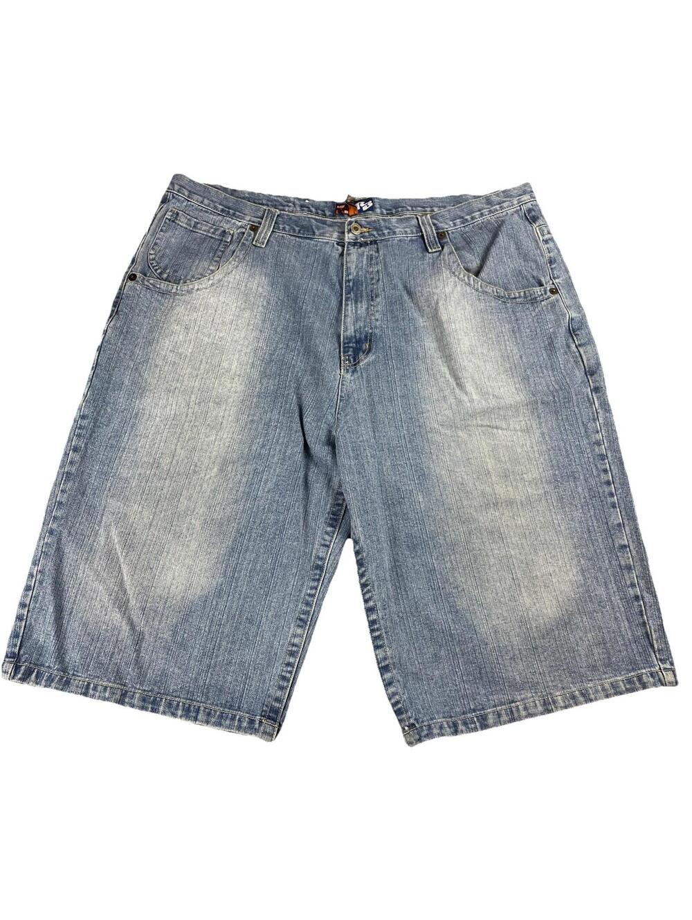 Vtg Y2K Raw Blue Skater Shorts Mens 44 Baggy Denim 16” Inseam Grunge Wide Leg